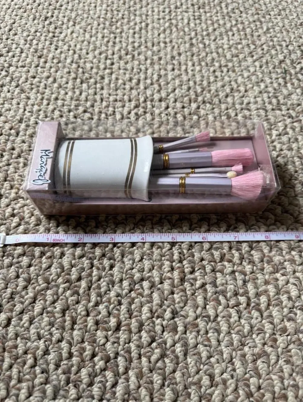 Vintage pink makeup brush set